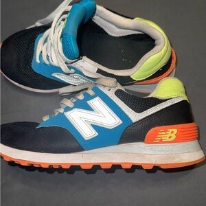 New Balance Kids' Sneakers in Blue, Black, and Neon Accents